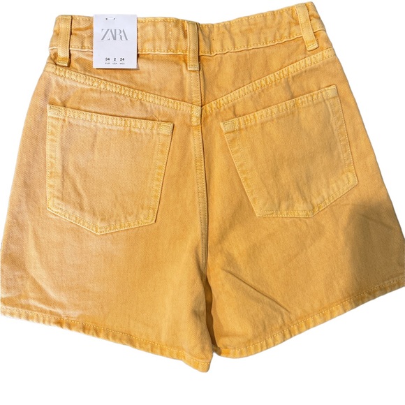 ZARA Yellow Shorts Size 2 - Picture 2 of 7